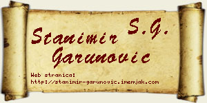 Stanimir Garunović vizit kartica